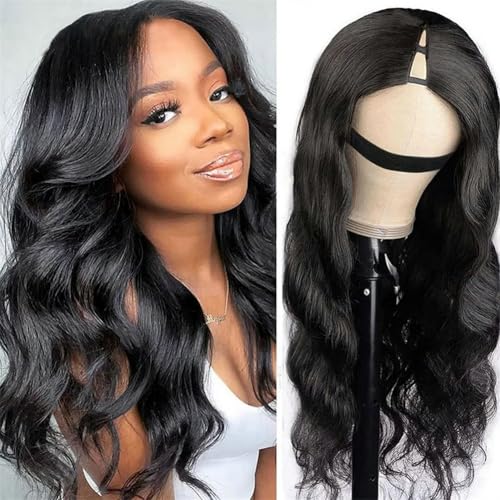 V Part Wig Human Hair Body Wave Peluca Mujer Pelo Natural Humano Glueless Wig Human Hair 180% Density Full Head Clip Upgrade U Part Wig Human Hair No Lace Front Pelucas Cabello Humano 22 Pulgadas