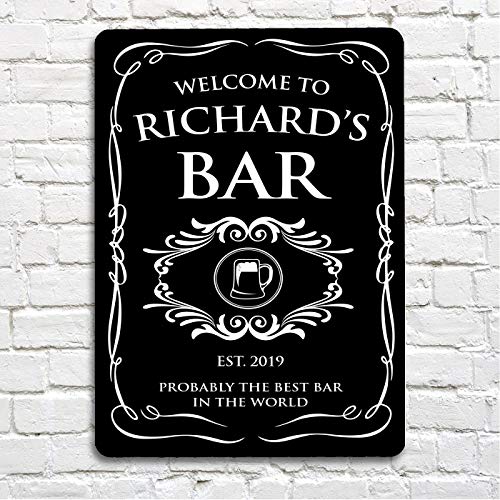 Personnalisé Plaque Murale en métal Motif Whisky Noir Vintage Cover