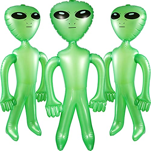BBTO 3 Pcs Alien Inflates Inflatable Jumbo Alien Blow up Toy for Party Decorations Halloween Birthday Theme Party(35 Inch Green)