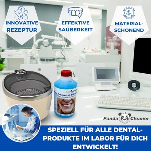 Dental Konzentrat Ultraschallreiniger - Entfernung von Belägen und Verfärbungen - für Gebisse, Prothesen, Zahnersatz & Zahnspangen 500ml