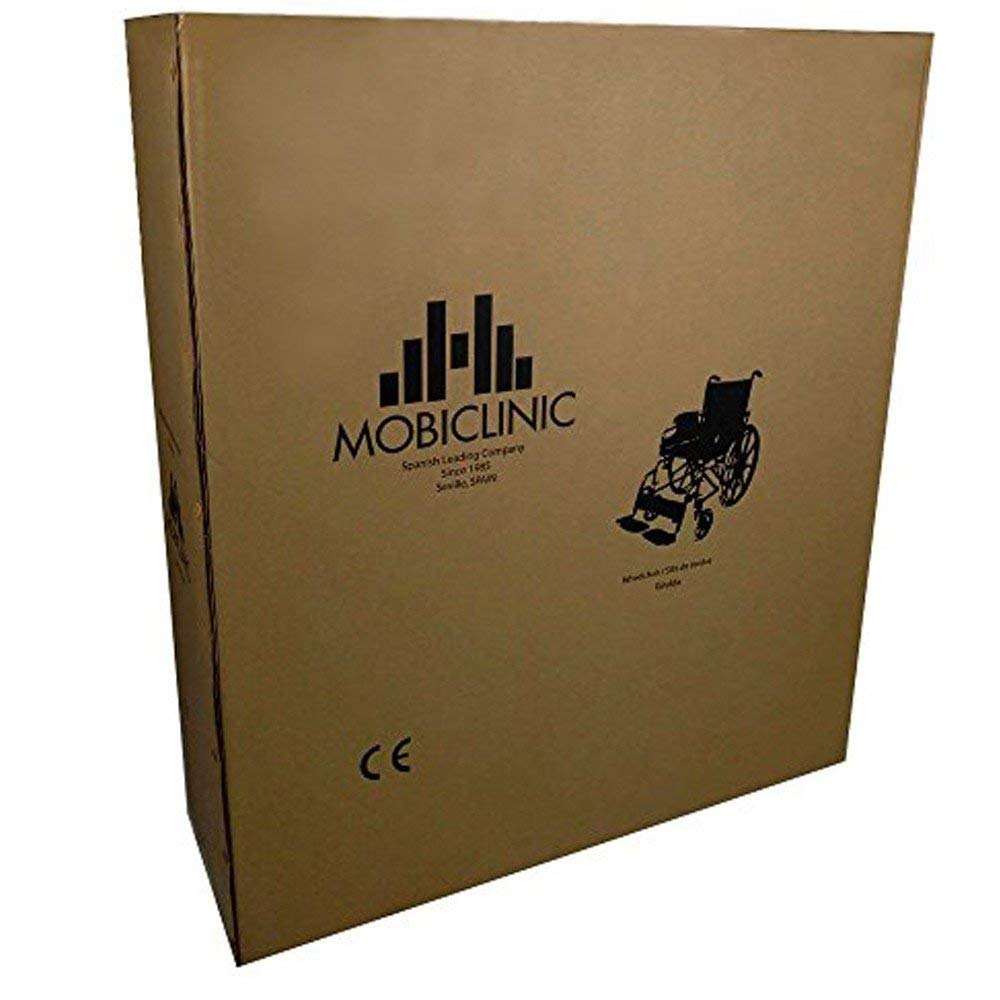 Mobiclinic®, Modelo giralda, Silla de ruedas plegable, Reposapiés y reposabrazos extraíbles, Asiento 46 cm, Ultraligera, Color naranja