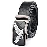 Ceinture à cliquet automatique: La courroie en cuir masculine utilise une boucle coulissante automatique avec une résistance à rayures agaistes en revêtement en design élégant, il est très facile à régler et à l'usage à porter