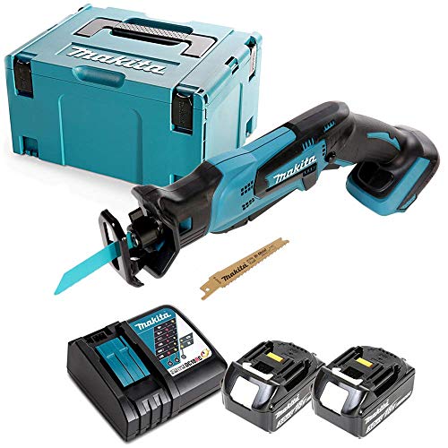 Makita DJR183 18V Cordless Li-ion Mini Reciprocating Saw with 2 x 3.0Ah Batteries, Charger & Case