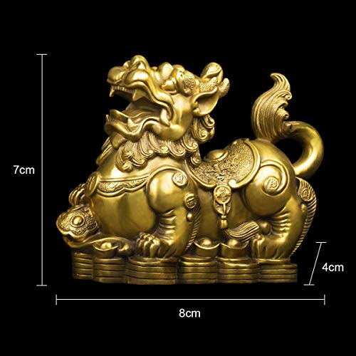 BRABUD Figura Decorativa Feng Shui Pi Xiu de Latón Hecha a Mano Set 2 miniatura 2