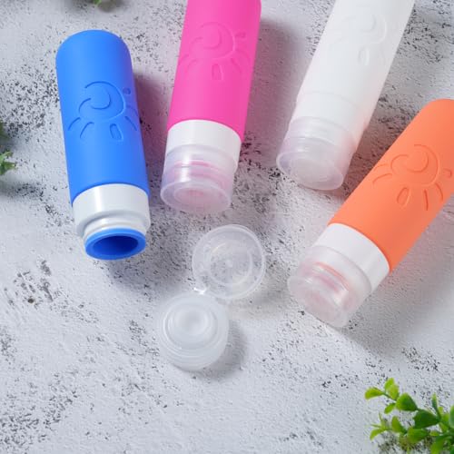 Image of Zafit Travel Bottles for Toiletries, TSA Approved Travel Containers 3oz Leak Proof Travel Tubs Refillable Liquid Travel Accessories for Shampoo Conditioner Lotion Body Wash(Multicolored D)