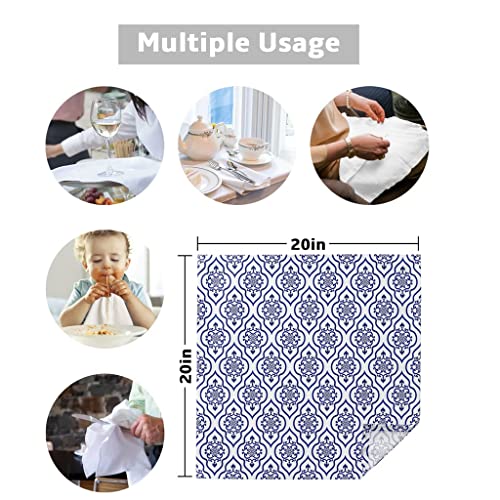 Ccbuy Moroccan Style Pattern Blue Napkins Cloth Set Wedding Party Table Cloth Soft Kitchen Dinner Napkins Christmas Napkins (Color : 8Pcs, Size : 50X50Cm) #TOP4