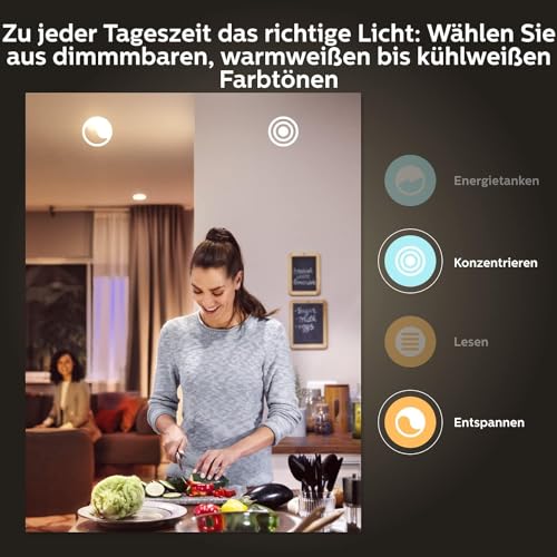 Philips Hue White Ambiance E27 3er Starter Set inkl. Smart Button, dimmbar, alle Weißschattierungen, steuerbar via App, kompatibel mit Amazon Alexa (Echo, Echo Dot) 4