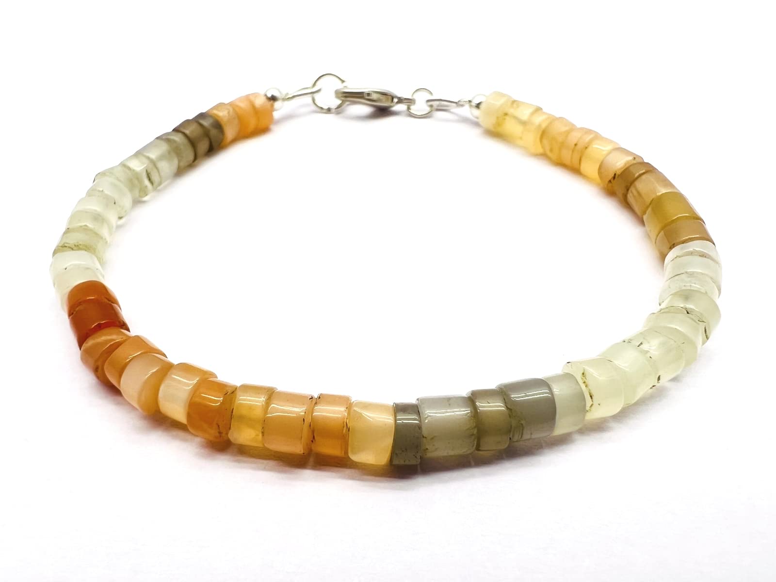 Unisex Natural Gemstone Multi Moonstone 4.5mm Tyre Smooth Beads Stacking 7 Inch bracelet for men,women-Healing, Meditation,Prosperity,Good Luck Bracelet Kabir_NBR_EX-55, 7 inch, Stone, multi moonstone