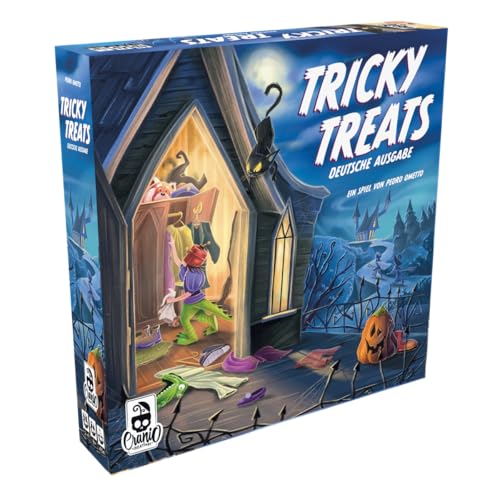 Tricky Treats Lustiges Familienspiel zu Halloween mit transparenten Kostümkarten & Set Collection Für 24 Spieler ab 8 Jahren Deutsch ELZNIR Games