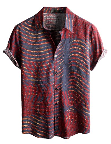 Image of VATPAVE Mens Casual Hawaiian Floral Shirts Short Sleeve Button Down Tropical Shirts Beach Summer Shirts
