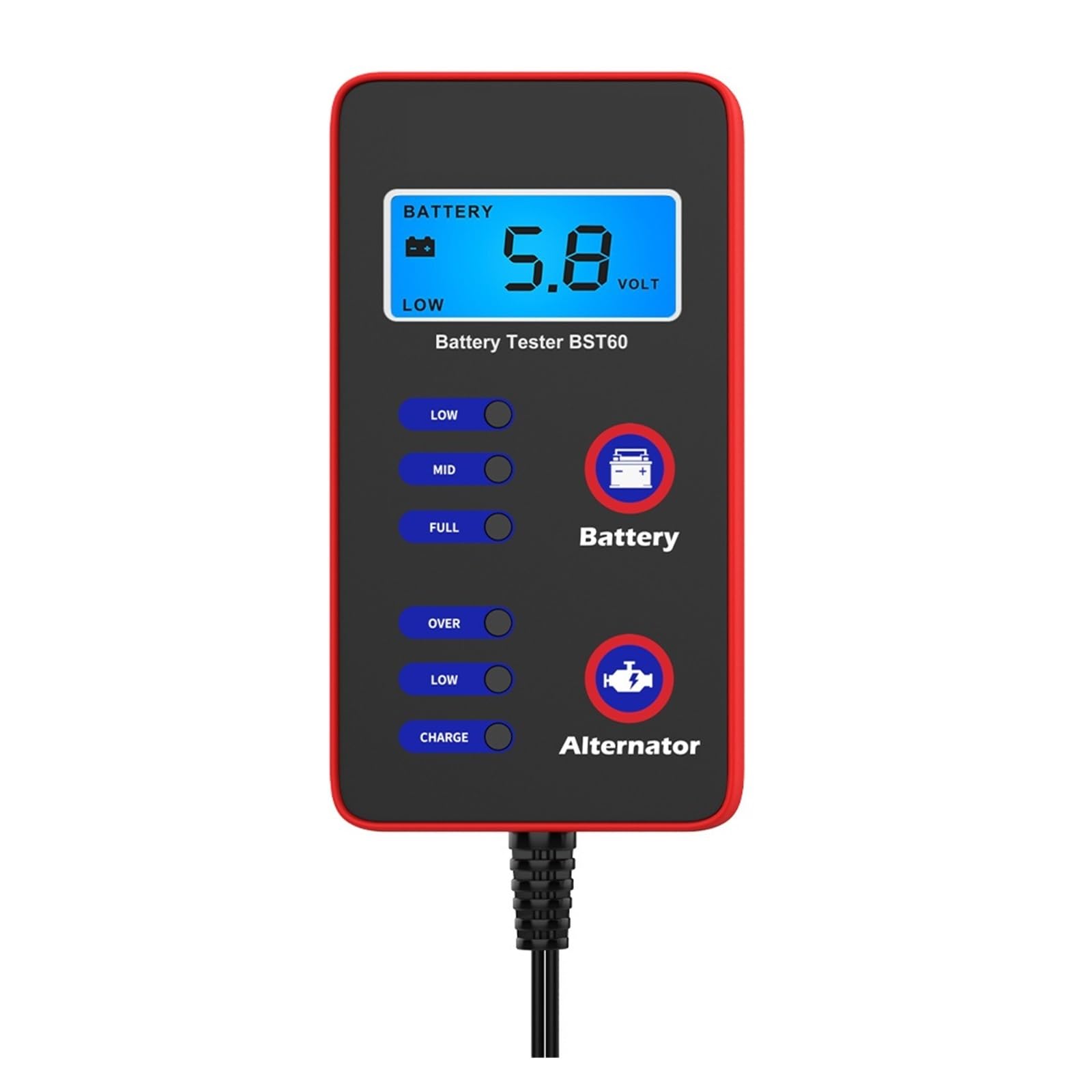Probador De Batería Coche, Sistema 12V, Herramienta Detección, Analizador Detección Rápida Precisa