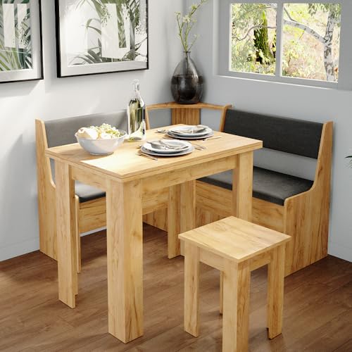 Vicco Panca ad angolo Roman, Quercia dorata/Antracite, 120 x 120 cm - 5