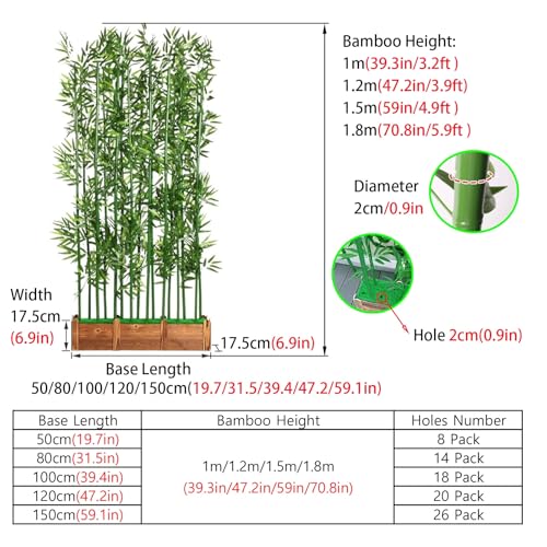 Artificial Bamboo Plants - 3.2ft, 3.9ft, 4.9ft & 5.9ft Tall - 8pcs for Garden Fence Privacy Screen, DIY Outdoor & Indoor Decor - Lifelike Greenery for Home & Patio - Image 2