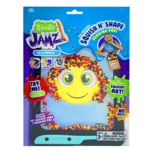 Doodlejamz Jellypics - Sensory Drawing Pads Filled With Non-Toxic Squishy Beads And Gel (Red, Purple, Yellow Beads + Green, Orange, Blue Beads)) #TOP3