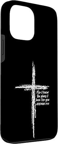 Miniatura 3 de Funda de regalo cristiana para iPhone 13 Pro Max Cross I Know The Plans Verse Biblia Jesús Dios