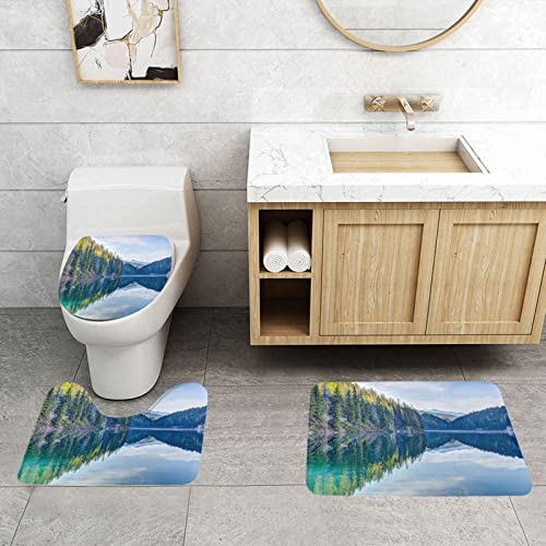 Badematten Set 3 Teilig,Toilettenmatte Set,3Er Badgarnitur Badezimmer Matte Set Dusch Bade Matte Vorleger Teppich 3D… – Bild 3