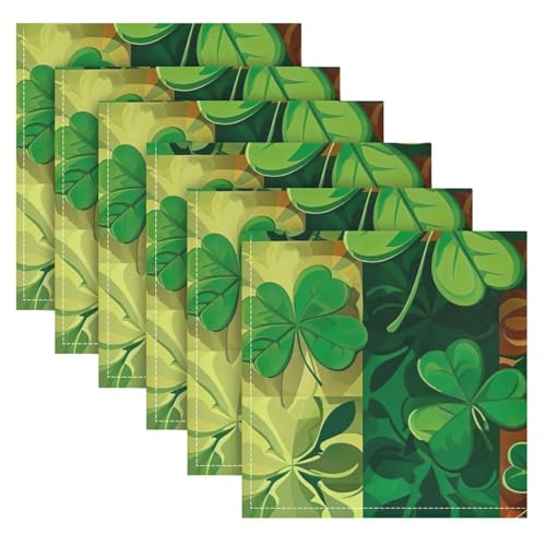 Servilletas de Tela YETTASBIN St. Patrick's Day Clover Set x4 miniatura 6