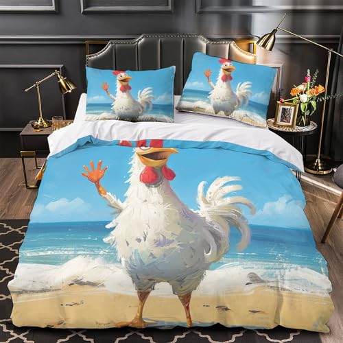 Housse de couette 3D Le Coq parure de lit microfibre de luxe - 4