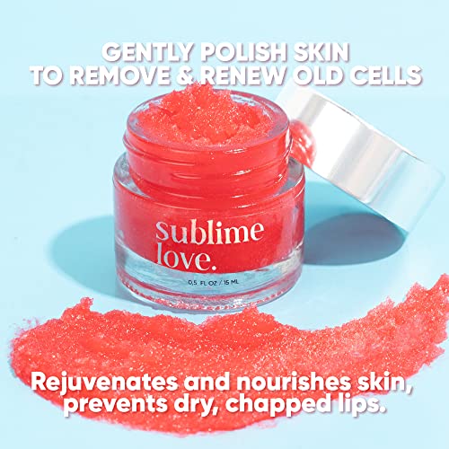 Olivia Lip Care Set By Sublime Love To Repair Dry & Chapped Lips-Exfoliator Scrub For Lips With Natural Ingredients. Exfoliate, Polish And Hydrate- Lip Scrub15Ml & Lip Balm 8G #TOP4