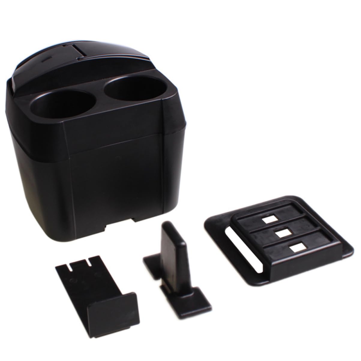 Auto Mülleimer Tragbar, Schwarz, Kunststoff, Multifunktional | Getränkehalter und Ablagebox, Universell für Fahrzeuge, Kleiner Format für Reisen