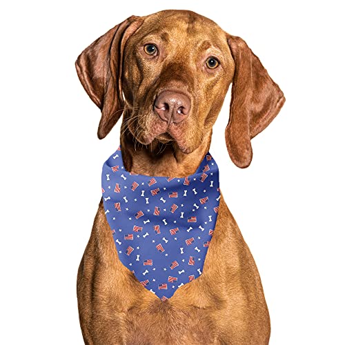 CUTIE TIES USA Flags Dog Bandana – Cooling Material - Premium Quality Bandanas for Dogs - Fancy Bandanas - Cute Dog Bandanas in Two Sizes (USA Flags, Large (19.5' x 19.5' x 24'))
