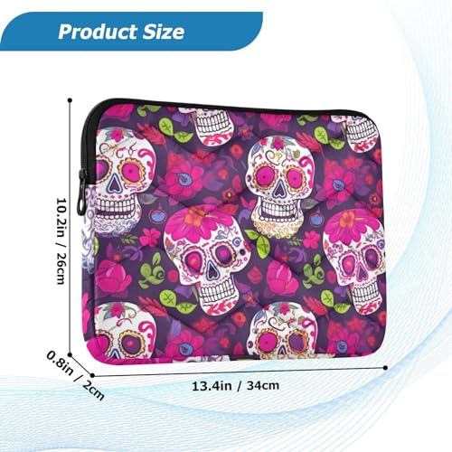 Funda para portátil con diseño Mexican Sugar Skulls 13-14" miniatura 3