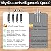 4-Piece Weighted Adaptive Utensils, Special Supplies Adaptive Utensils for Hand Tremors, 45°Angled Parkinsons Utensils, 3.5oz Built up Utensils for Adults, Utensils for Elderly, Disabled (Left-Handed)