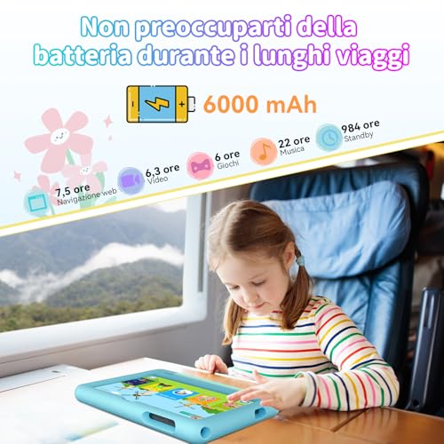 Blackview Tablet Bambini 10 Pollici, Android Tablet per Bambini 3 a 12 Anni, 12GB RAM + 64GB ROM/2TB TF, Controllo Genitori, Gemini AI 2.0, 8MP + 5MP, Face ID, 6600mAh/Widevine L1/WiFi/GMS/GPS/BT 5.0 - Immagine 5