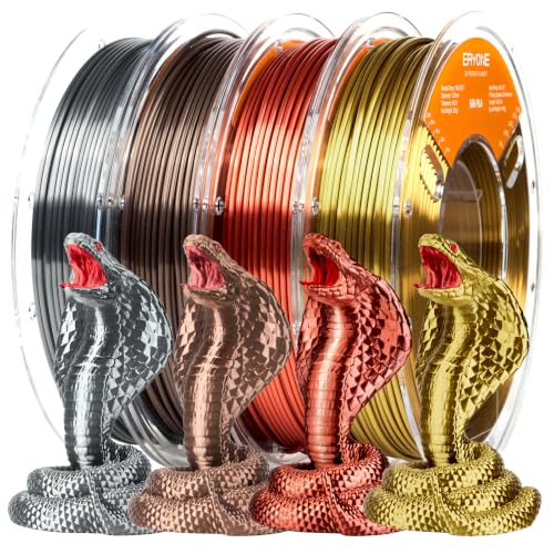 ERYONE PLA Filament 3D Printer Filament Bundle Multicolor 1.75mm +/- 0.03mm, PLA Filament 250g Spool, 4 Rolls, Silk Pla 3