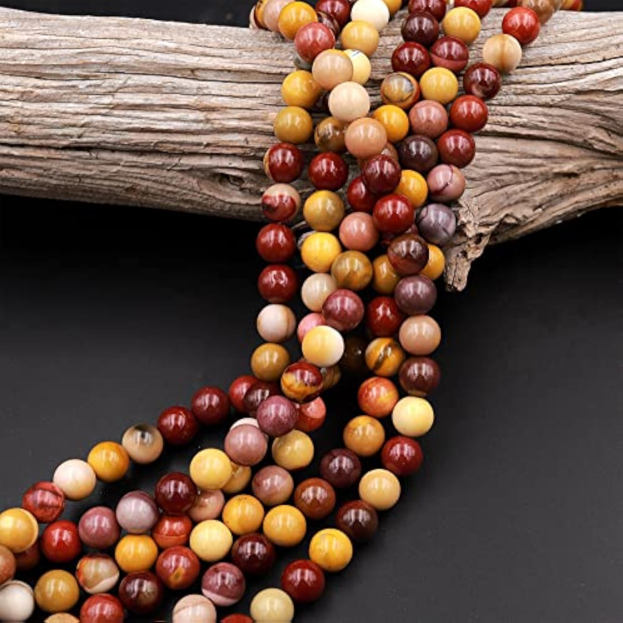 Natural Australian Mookaite Jasper Gemstone Round Smooth Beads 15.5" Strand