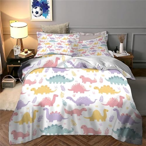 Housse de couette dinosaures 135x200 parure de lit microfibre single - 6