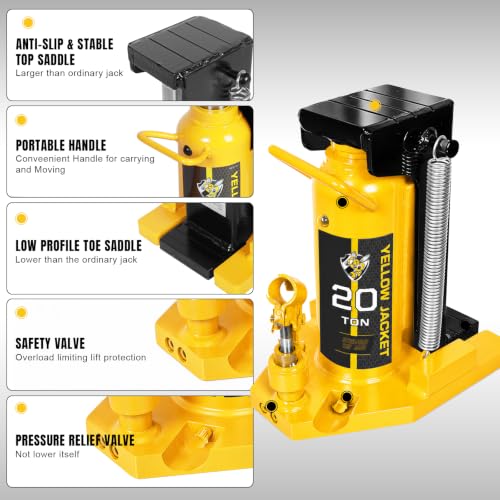 Image of YELLOW JACKET Toe Jack 10 Ton Toe / 20 Ton Top Capacity Hydraulic Machine Jack Lift,Air Hydraulic Claw Jack for Car Repair,Machinery,Industry Equipment