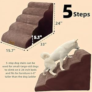 Dog-stairs-for-small-dogs-to-high-beds-5-steps-24-inch-dog-pet-ramp-stairs-for-18-30-inch-couch-bed-2-Pcs-Brown-Grey-washable-cover-with-dog-ramp-for-old-large-dogs-cats-Non-Slip-balanced-33D - Cucciolini Doodles   Dog-stairs-for-small-dogs-to-high-beds-5-steps-24-inch-dog-pet-ramp-stairs-for-18-30-inch-couch-bed-2-Pcs-Brown-Grey-washable-cover-with-dog-ramp-for-old-large-dogs-cats-Non-Slip-balanced-33D
