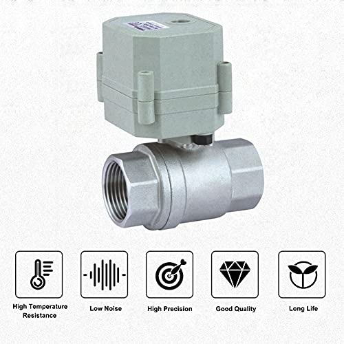 BOKYWOX NPT 1'' AC 110-230V Motorized Ball Valve CR2-02 Electrical Ball Valve Normal Closed Stainless Steel 304 DN 25MM