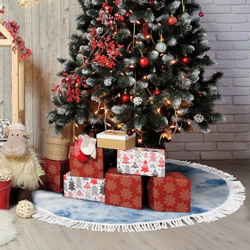 Jupe d'arbre de Noël couverture de base tapis de sapin bleu 90 cm