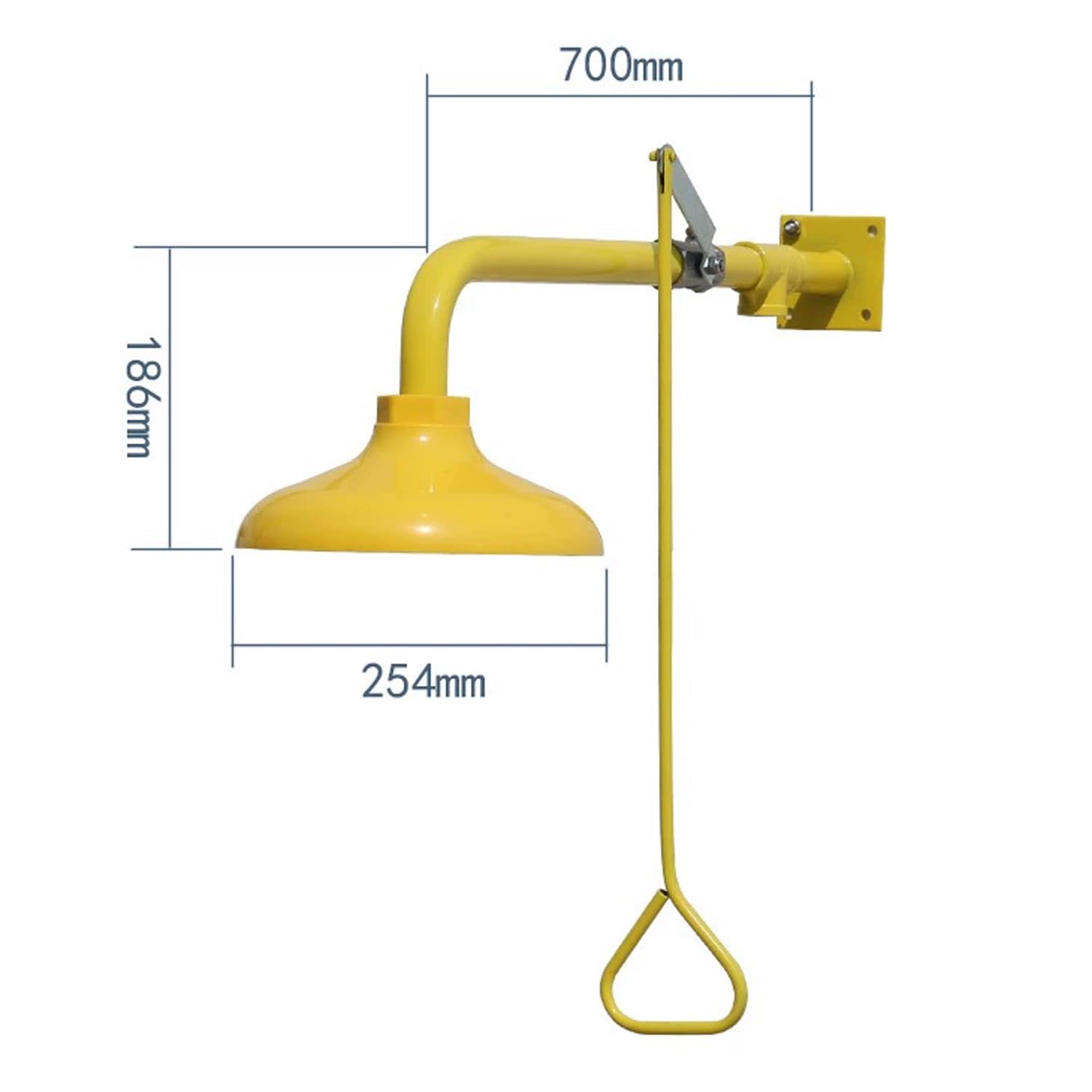 Estación De Ducha Montada En La Pared, Ducha De Emergencia De Acero Inoxidable, Caudal De Ducha 75,7 L/min, para Plantas Químicas, Fábricas, Escuelas Y Laboratorios