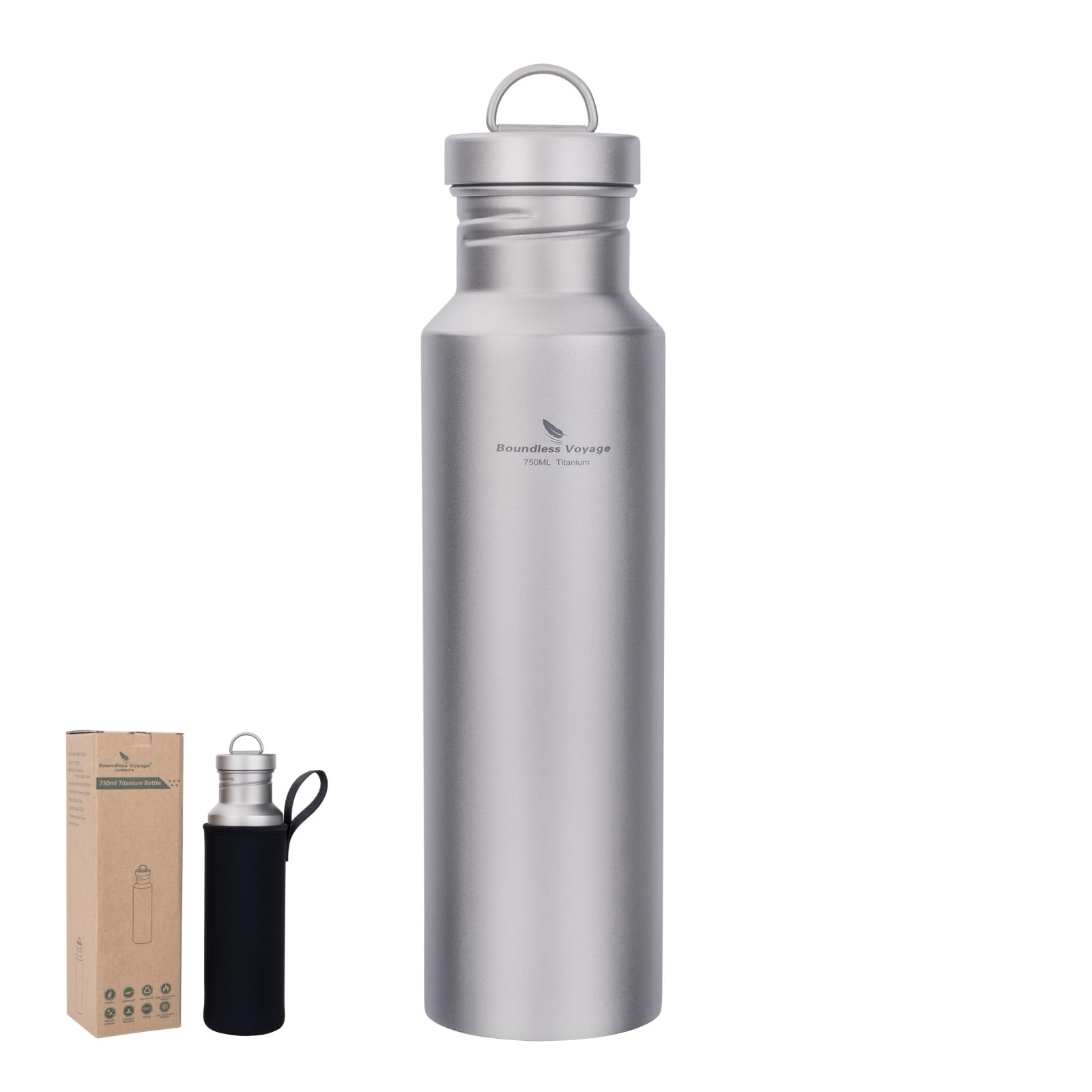Amazon.co.jp: Boundless Voyage 純チタン水筒 750ml アウトドア 