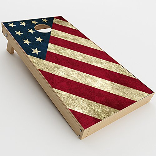 Skin Decal Vinyl Wrap for Cornhole Outdoor Board Game Bag Toss (2 x Pcs. Skins only) / America Flag Pattern