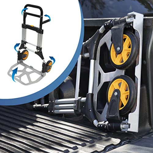 Mount-It! Hand Truck Dolly - Industrial Strength 440 Pound Weight Capacity | Heavy Duty Folding Dolly For Moving With Collapsible Wheels And Telescoping Handle #TOP2