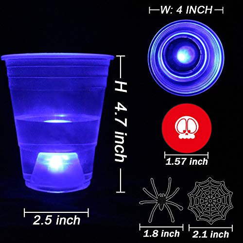 Six Senses Media The Halloween Dark Beer Pong Set, Beer Pong Party Cup Set, LED Beer Pong Cups and Novelty Skull Pong Balls,22 Set