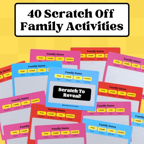 Happy Duo Family Dates 40 Scratch Off Cards – Summer Activities for Kids & Tween from Kids – Family Games for All Ages