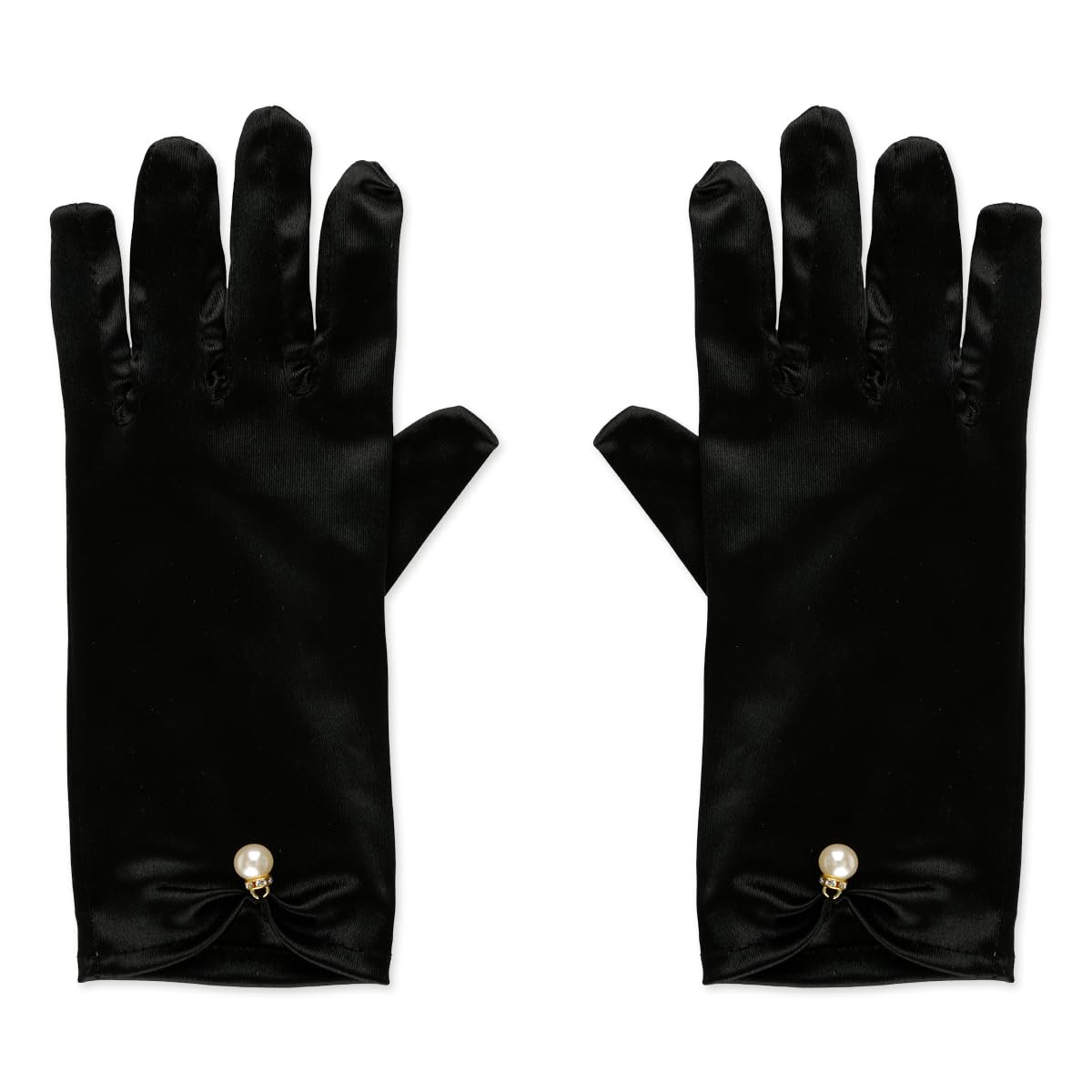 Lotsdonxia Women's Black Satin Gloves, Elegant Wrist Length For Wedding, Opera, Evening Party & 1920S Costume