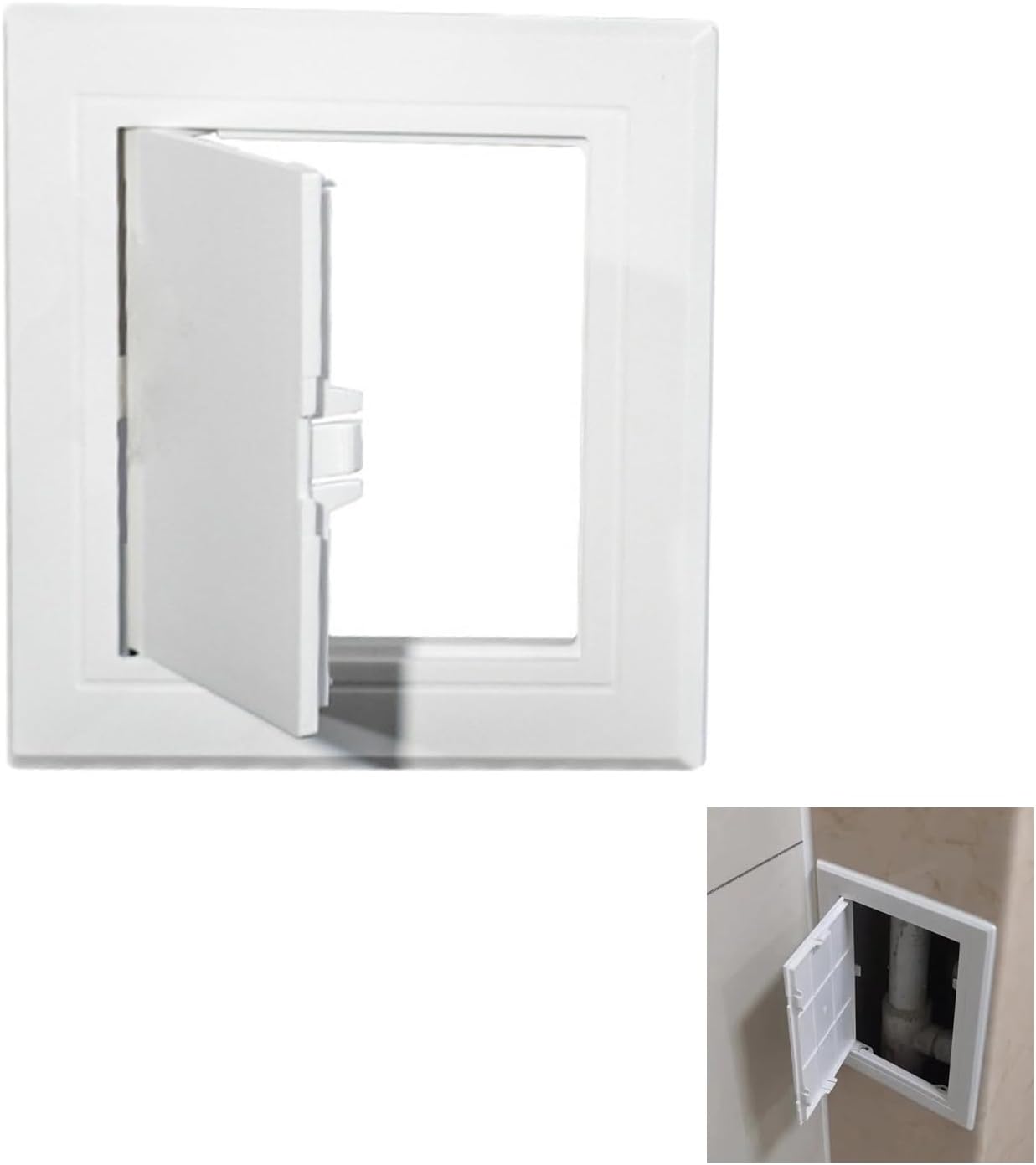 ABS Plastic Access Panel 100x150mm, Inspection Hatch Fuse Box Cover for Drywall Plasterboard Flush Fit Revision Door for Wall & Ceiling to Conceal Pipes Wires Meters