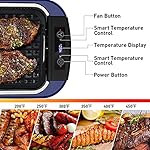 Indoor Grill CUSIMAX Electric Smokeless Grill Portable Korean BBQ Grill with Turbo Smoke Extractor Technology, Non-stick Removable Plate, Tempered Glass Lid, Great for Party(Single Plate) - Image 3