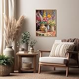 Mafenr Art Flowers Paint by Numbers for Adults, Flowers Paint by Numbers, Painting by Numbers Canvas for Gifts and Home Decorate 12x16 Inch/30x40 CM - Image 2
