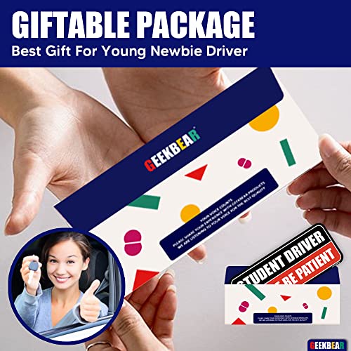Geekbear Student Driver Car Magnet (Purple/Orange) - Reflective Bumper Magnet For Rookie Novice Drivers - Eye-Catching Design, Weather-Resistant And Durable For New Drivers (1 Pack) #TOP3