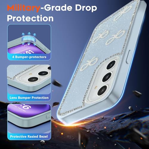 Image of DIZORO for Samsung A55 Case,Cute Bow Tie Aesthetic Phone Case,Trendy Hard IMD Shockproof Protective Bumper Designer Phone Back Cover for Women Girls Sierra
