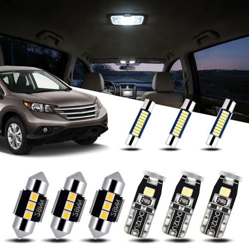 EASY EAGLE LED Interior Car Lights for Honda-CRV-2007-2012: 10 Piece Kit White LED Light Bulbs - Super Bright 6000K + Install Tool