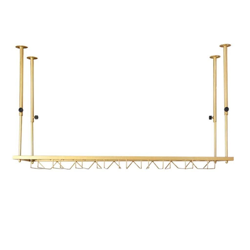 Porte-bouteilles plafond doré porte-verre vin stockage cuisine 100 cm