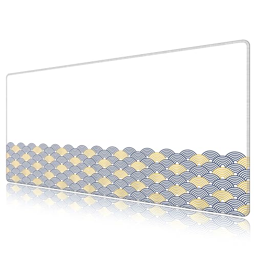 Tapis de souris large XXL LL-COEUR en caoutchouc stable et textile haute densité
